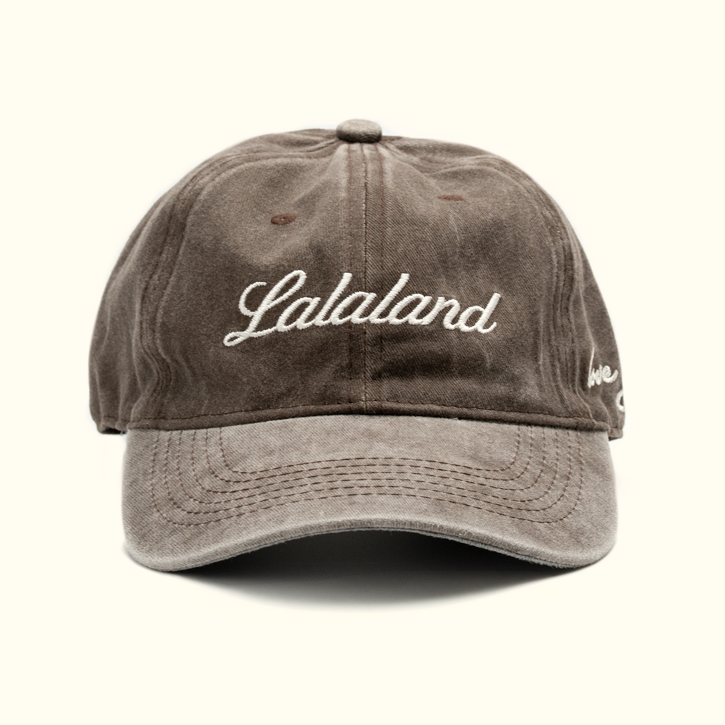Brown Washed Cursive Dad Hat